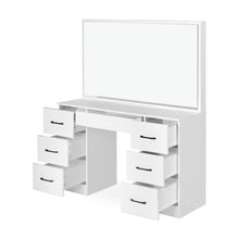 Load image into Gallery viewer, Wisteria 2 Piece Dressing Table with Mirror &amp; Stool Set - White