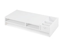 Load image into Gallery viewer, 2 Tier Monitor Stand Riser - White Storage Organizer
