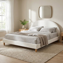Load image into Gallery viewer, MORUISG Boucle King Bed Frame - White