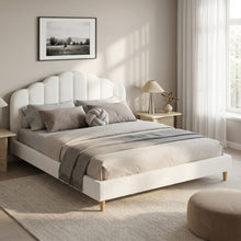 Load image into Gallery viewer, Gairich Boucle King Bed Frame - White