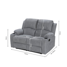 Load image into Gallery viewer, Henley Fabric Manual 2 Seater Recliner Sofa - Grey