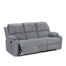 Load image into Gallery viewer, Henley Fabric Manual 3 Seater Recliner Sofa - Grey