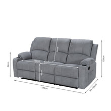 Load image into Gallery viewer, Henley Fabric Manual 3 Seater Recliner Sofa - Grey