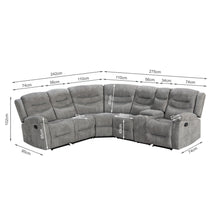Load image into Gallery viewer, Silverdale Fabric Manual Recliner Corner Sofa - Grey
