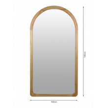 Load image into Gallery viewer, Eden Arched Full Length Mirror 190cm - Light Wood