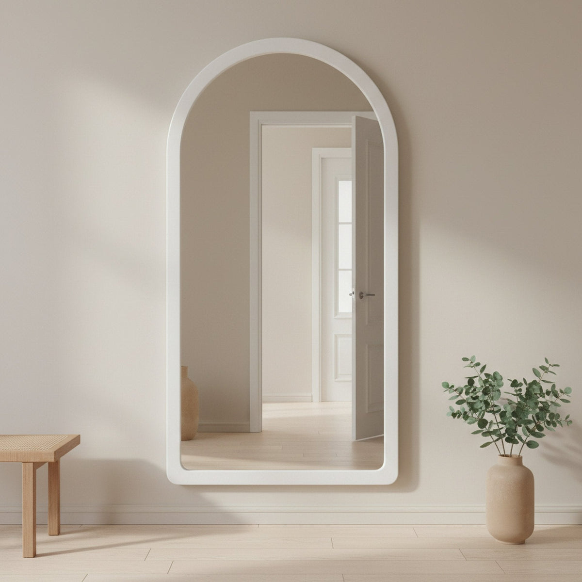 Eden Arched Full Length Mirror 190cm - White