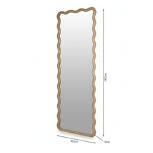 Load image into Gallery viewer, Ripple Wavy Wooden Full Length Mirror 160cm - Light Wood