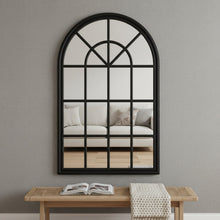 Load image into Gallery viewer, Lattice Arched Wooden Mirror 120cm - Black