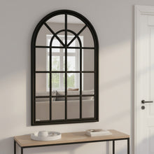 Load image into Gallery viewer, Lattice Arched Wooden Mirror 120cm - Black
