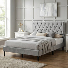 Load image into Gallery viewer, Rila Double Velvet Bed Frame - Grey