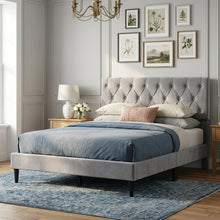 Load image into Gallery viewer, Rila Queen Velvet Bed Frame - Grey