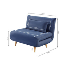 Load image into Gallery viewer, Hastings 1 Seater Fold-Out Sofa Bed - Navy Blue