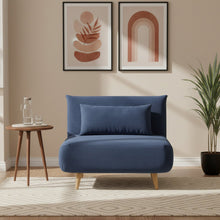Load image into Gallery viewer, Hastings 1 Seater Fold-Out Sofa Bed - Navy Blue