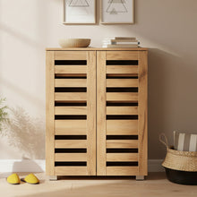 Load image into Gallery viewer, Loma 2 Door Shoe Cabinet Storage Rack - Dark Oak
