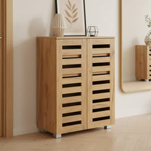 Load image into Gallery viewer, Loma 2 Door Shoe Cabinet Storage Rack - Dark Oak