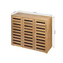 Load image into Gallery viewer, Loma 3 Door Shoe Cabinet Storage Rack - Dark Oak