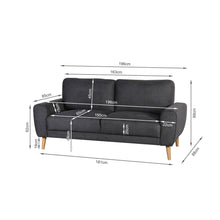Load image into Gallery viewer, Suki Linen 3 Seater Sofa - Dark Grey