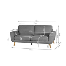 Load image into Gallery viewer, Tova Chenille 3 Seater Sofa - Ash Grey