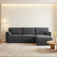Load image into Gallery viewer, Velvo 3 Seater Modular Sofa with Ottoman - Dark Grey