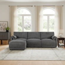 Load image into Gallery viewer, Velvo 3 Seater Modular Sofa with Ottoman - Dark Grey