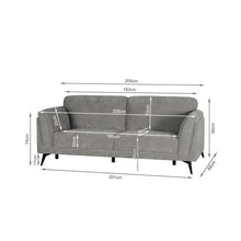 Load image into Gallery viewer, Brulo Linen 3 Seater Sofa - Grey