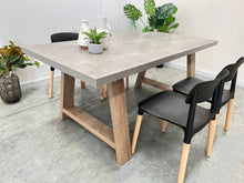 Load image into Gallery viewer, Tommie 1.8M Rectangular Dining Table - Cement + Oak
