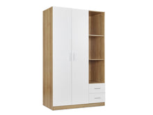 Load image into Gallery viewer, Harris 3 Door Wardrobe with Drawers - Oak + White