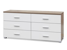 Load image into Gallery viewer, Bram Low boy 6 Drawer Chest Dresser - Oak At Betalife

