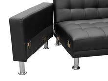 Load image into Gallery viewer, Colorado 3 Seater Sofa Bed Futon with Chaise - Black