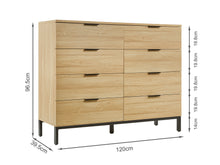 Load image into Gallery viewer, Ocala Low Boy 8 Drawer Chest Dresser - Oak
