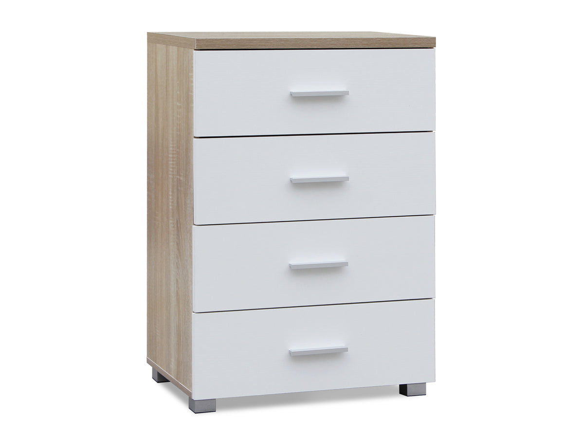 Bram Tallboy 4 Drawer Chest Dresser - Oak