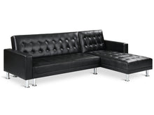 Load image into Gallery viewer, Colorado 3 Seater Sofa Bed Futon with Chaise - Black