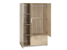 Load image into Gallery viewer, Bram 3 Door Wardrobe Cabinet with Mirror - Oak