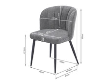 Load image into Gallery viewer, Ines Embossed Velvet Dining Chairs - Set of 2 - Dark Grey