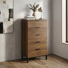 Load image into Gallery viewer, Ocala Tallboy 5 Drawer Chest Dresser - Walnut