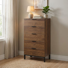Load image into Gallery viewer, Ocala Tallboy 5 Drawer Chest Dresser - Walnut