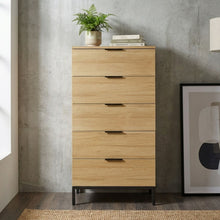 Load image into Gallery viewer, Ocala Tallboy 5 Drawer Chest Dresser - Oak