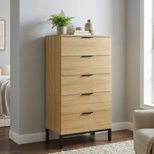 Load image into Gallery viewer, Ocala Tallboy 5 Drawer Chest Dresser - Oak