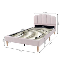 Load image into Gallery viewer, Daisy Velvet King Single Bed Frame - Pink