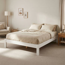 Load image into Gallery viewer, Meri Double Wooden Bed Frame - White