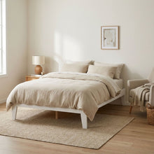 Load image into Gallery viewer, Meri Double Wooden Bed Frame - White