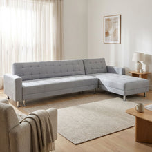 Load image into Gallery viewer, Minnesota 5 Seater Sofa Bed Futon with Chaise - Grey