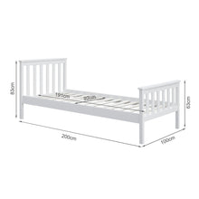 Load image into Gallery viewer, Andes Single Wooden Bed Frame - White