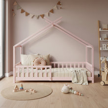 Load image into Gallery viewer, Minto Single Wooden House Bed Frame - Pink