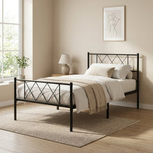 Load image into Gallery viewer, Picton Single Metal Bed Frame - Black
