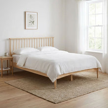 Load image into Gallery viewer, Tolmount Double Wooden Bed Frame - Light Oak