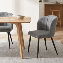Load image into Gallery viewer, Ines Embossed Velvet Dining Chairs - Set of 2 - Dark Grey