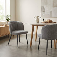 Load image into Gallery viewer, Ines Embossed Velvet Dining Chairs - Set of 2 - Dark Grey