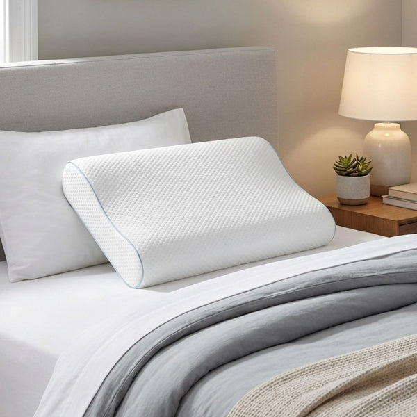 Neck Ease Memory Foam Neck Support Contour Pillow  60cm x 40cm x 12cm