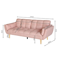 Load image into Gallery viewer, Dover 3 Seater Sofa Bed - Pink